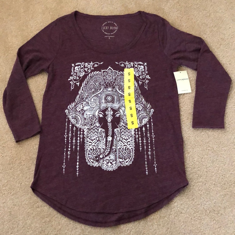 Lucky Brand 3/4 sleeve T-shirt size S NWT
